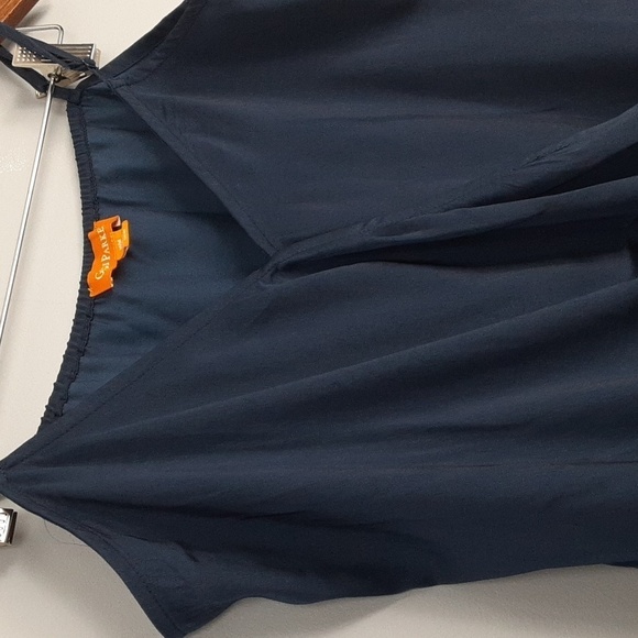 Gigi Parker Navy Blue Spagetti Wrap Blouse Top - Picture 3 of 9